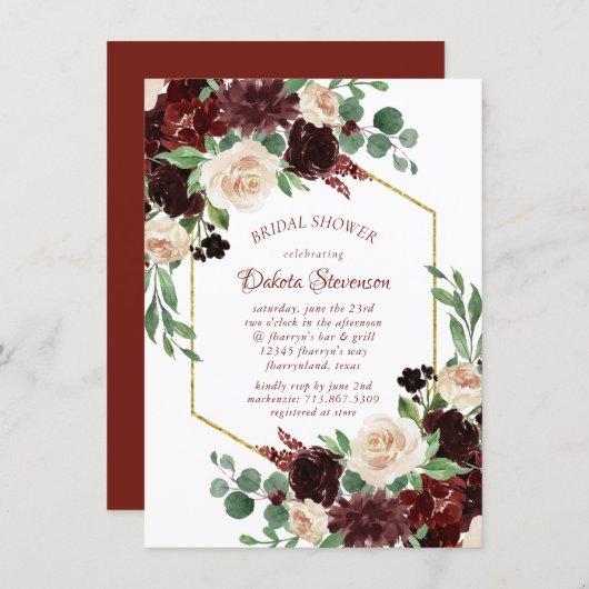 Rustic Blooms | Terracotta and Marsala Red Shower Invitation