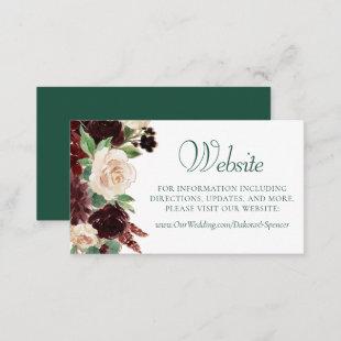 Rustic Blooms | Terracotta and Marsala Red Website Enclosure Card