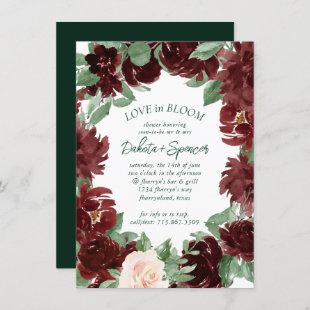 Rustic Blooms | Terracotta Marsala Love in Bloom Invitation