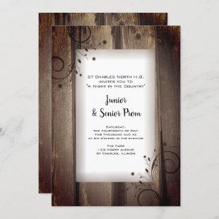 Rustic Country Barn Wood Junior / Senior Prom Invitation