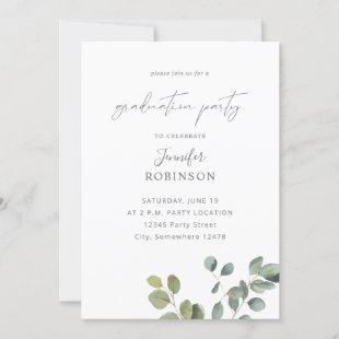 Rustic Eucalyptus Greenery Duo 2 Graduation Party Invitation