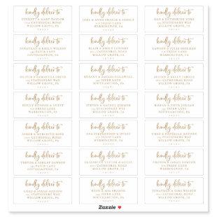 Rustic Gold Script Wedding Guest Address Labels
