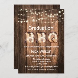 Rustic Graduation BBQ Invitation