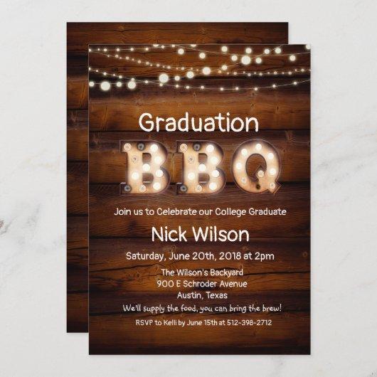 Rustic Graduation BBQ Invitation