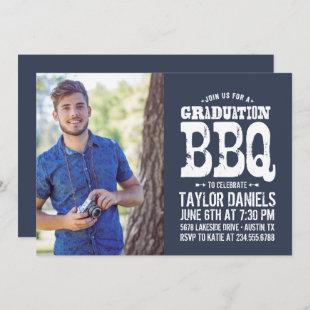 Rustic Graduation BBQ Invitation | Editable Colors