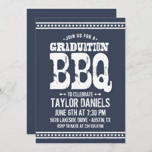 Rustic Graduation BBQ Invitation | Editable Colors