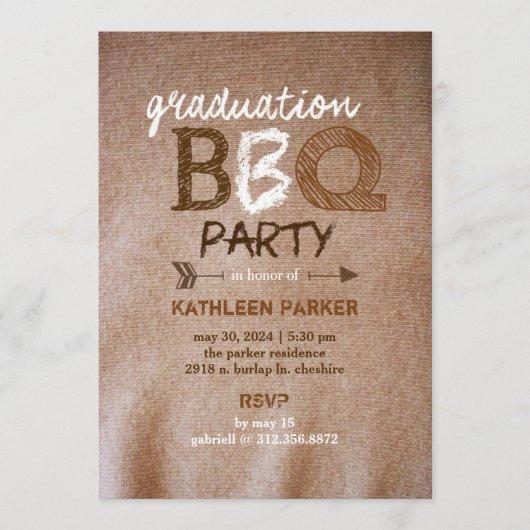 Rustic Graduation BBQ Party Invitation