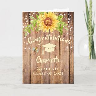 Rustic Graduation Congratulation Floral Card