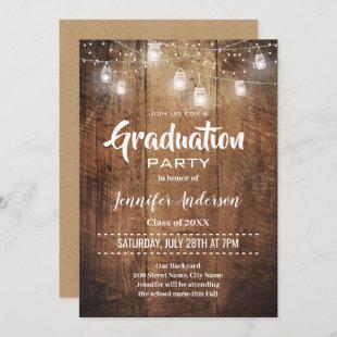 Rustic Graduation Party Invitation