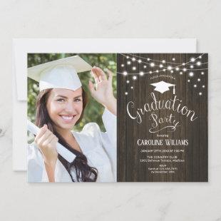 Rustic Graduation Party With Photo Invitation