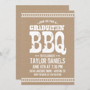 Rustic Kraft Graduation Party BBQ Invitation