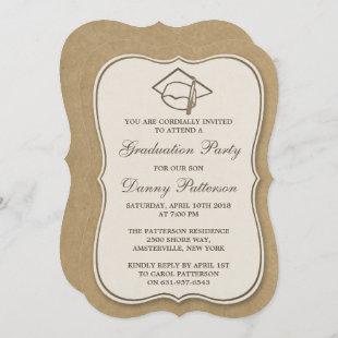 Rustic Kraft Graduation Party Invitations