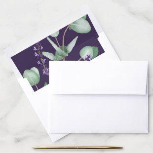 Rustic Lavender and Eucalyptus | Purple Wedding Envelope Liner