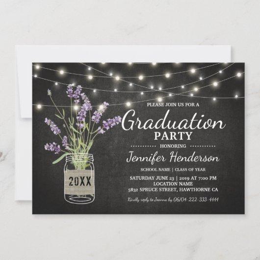 Rustic Lavender Graduation Party Class of 2024 Invitation