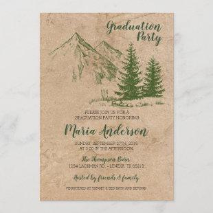 Rustic Mountain Graduation Invitation