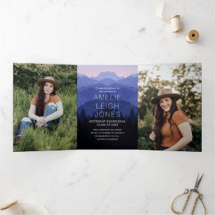 Rustic Mountains Graduation Party Tri-Fold