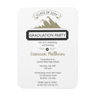 Rustic Outdoors Mountain Theme Graduation Party Magnet
