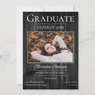 Rustic Photo Graduation Open House Invite