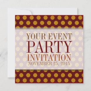 Rustic Polka Dots Custom Party Invitations