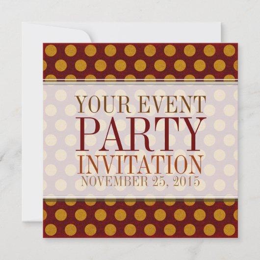 Rustic Polka Dots Custom Party Invitations