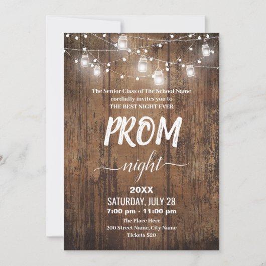 Rustic Prom Invitation