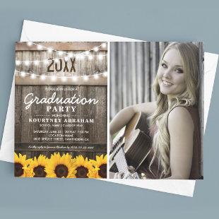 Rustic Sunflower Photo Graduation | Class of 2023 Invitation