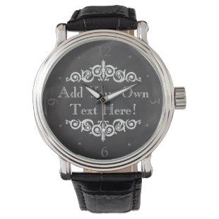 Rustic Vintage Chalkboard Custom Personalized Watch
