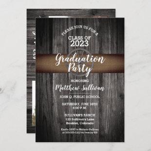 Rustic Wagon Wheel Class of 2023 Graduation Party Invitation