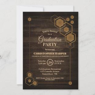Rustic Wood Graduation Party Invitation