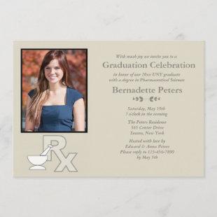 Rx Pharmacy School Photo Graduation Invitation