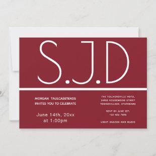 S.J.D degree Graduation Party Burgundy Invitation