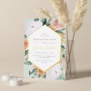 Sage | Desert Floral Graduation Party Foil Invitation