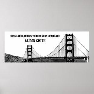 San Francisco Skyline Graduation Party Banner Poster