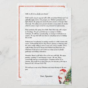 Santa Snow Christmas Family Newsletter Your Text Stationery