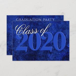 Sapphire Blue Graduation | Cobalt Grunge Grad Year Invitation