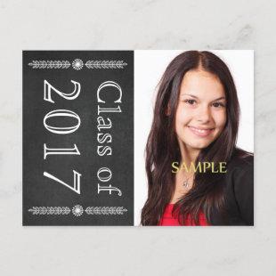 Save the Date Chalkboard Graduation Announcement Postcard