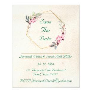 Save The Date Flyer - Green Floral Design