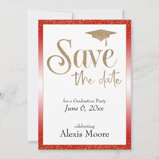 Save the Date for a Graduation Party Cherry Red Invitation