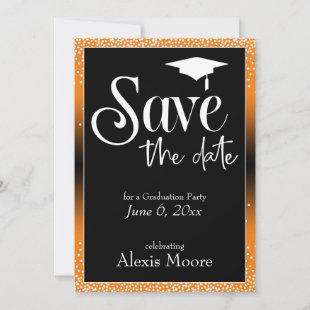 Save the Date for a Graduation Party Orange Card