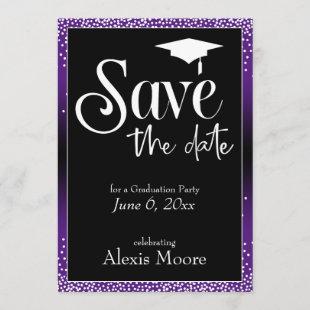 Save the Date for a Graduation Party Purple Ombre Invitation