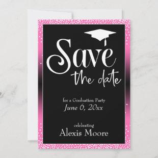 Save the Date for Graduation Party Hot Pink Ombre Invitation