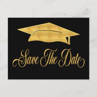 Save The Date Graduation Gold Grad Announcement