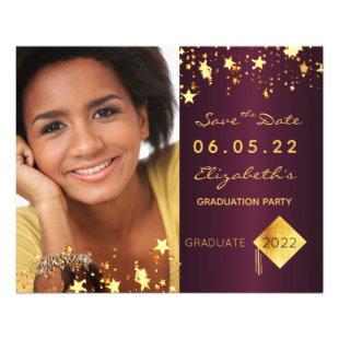Save the Date graduation party burgundy budget Flyer