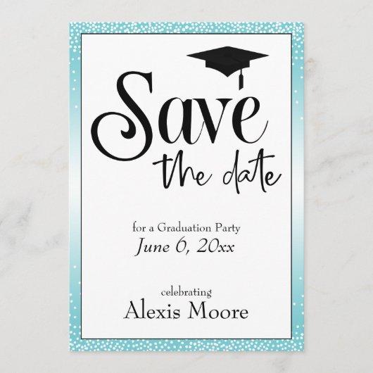 Save the Date Graduation Party, Turquoise Invitation