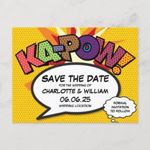 Save the Date Modern Fun Colorful Announcement Postcard