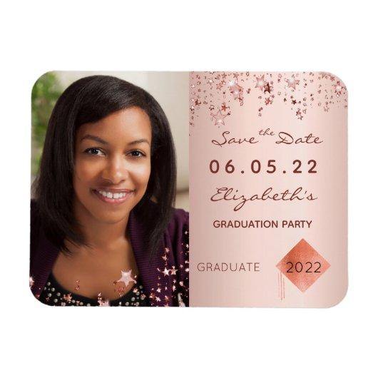 Save the Date photo graduation party 2022 blush Magnet