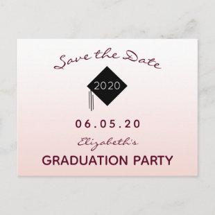 Save the Date rose gold graduation party 2021 Postcard
