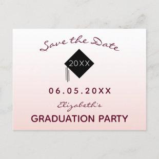 Save the Date rose gold graduation party 2023 Postcard