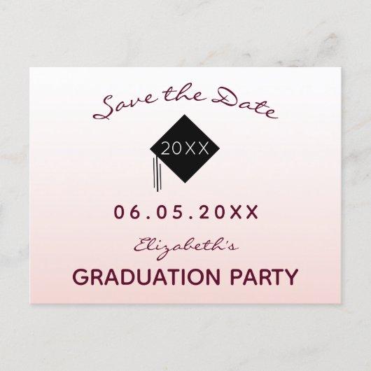 Save the Date rose gold graduation party 2023 Postcard