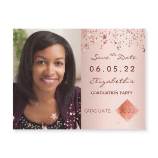 Save the Date rose photo graduation party 2023